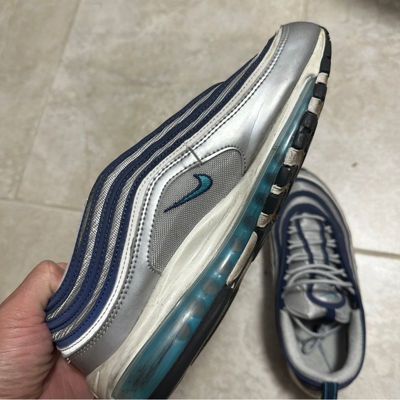 Nike Other - Nike Men's Air Max 97 Shoes, Metallic‎ Silver/Chlorine Blue size 10 used